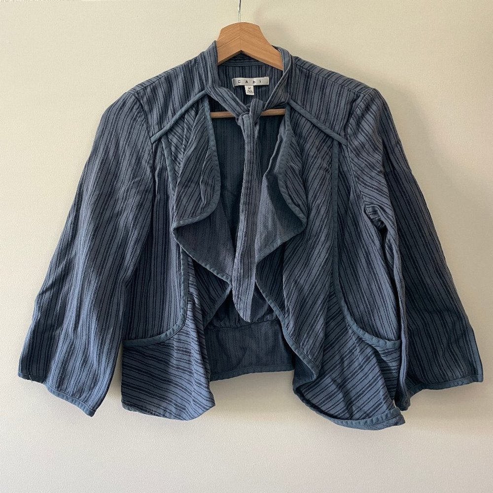 CAbi Cascade Peplum Open Front Blazer Jacket